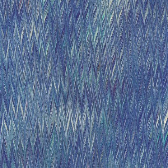 Hand Marbled Paper Twilled Pattern in Blue ~ Berretti Marbled Arts